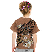 Personalised Tonga Emancipation Day Kid T Shirt Tongan Ngatu Pattern - Brown Version LT14 - Polynesian Pride