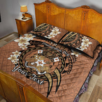 Personalised Tonga Emancipation Day Quilt Bed Set Tongan Ngatu Pattern - Brown Version