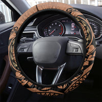 Tonga Emancipation Day Steering Wheel Cover Tongan Ngatu Pattern - Brown Version