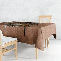 Personalised Tonga Emancipation Day Tablecloth Tongan Ngatu Pattern - Brown Version