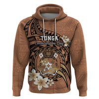Personalised Tonga Emancipation Day Zip Hoodie Tongan Ngatu Pattern - Brown Version LT14 Pullover Hoodie Brown - Polynesian Pride