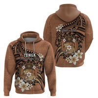 Personalised Tonga Emancipation Day Zip Hoodie Tongan Ngatu Pattern - Brown Version LT14 - Polynesian Pride