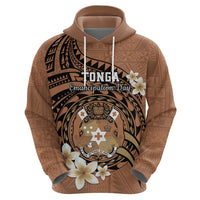 Personalised Tonga Emancipation Day Zip Hoodie Tongan Ngatu Pattern - Brown Version LT14 - Polynesian Pride