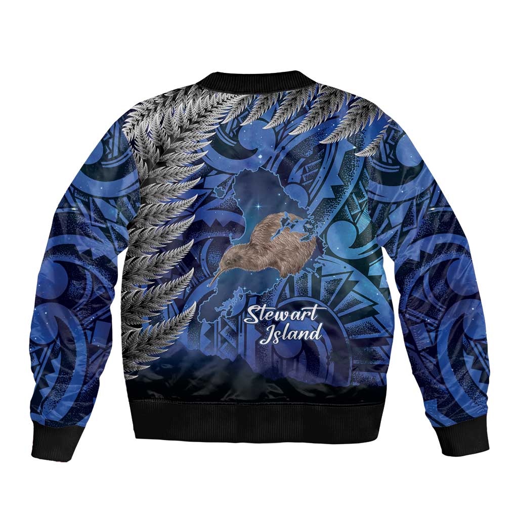 New Zealand Stewart Island Bomber Jacket Rakiura Kiwi Maori Glowing Sky