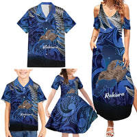 New Zealand Stewart Island Family Matching Summer Maxi Dress and Hawaiian Shirt Rakiura Kiwi Maori Glowing Sky