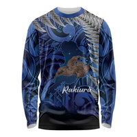 New Zealand Stewart Island Long Sleeve Shirt Rakiura Kiwi Maori Glowing Sky