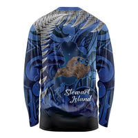 New Zealand Stewart Island Long Sleeve Shirt Rakiura Kiwi Maori Glowing Sky