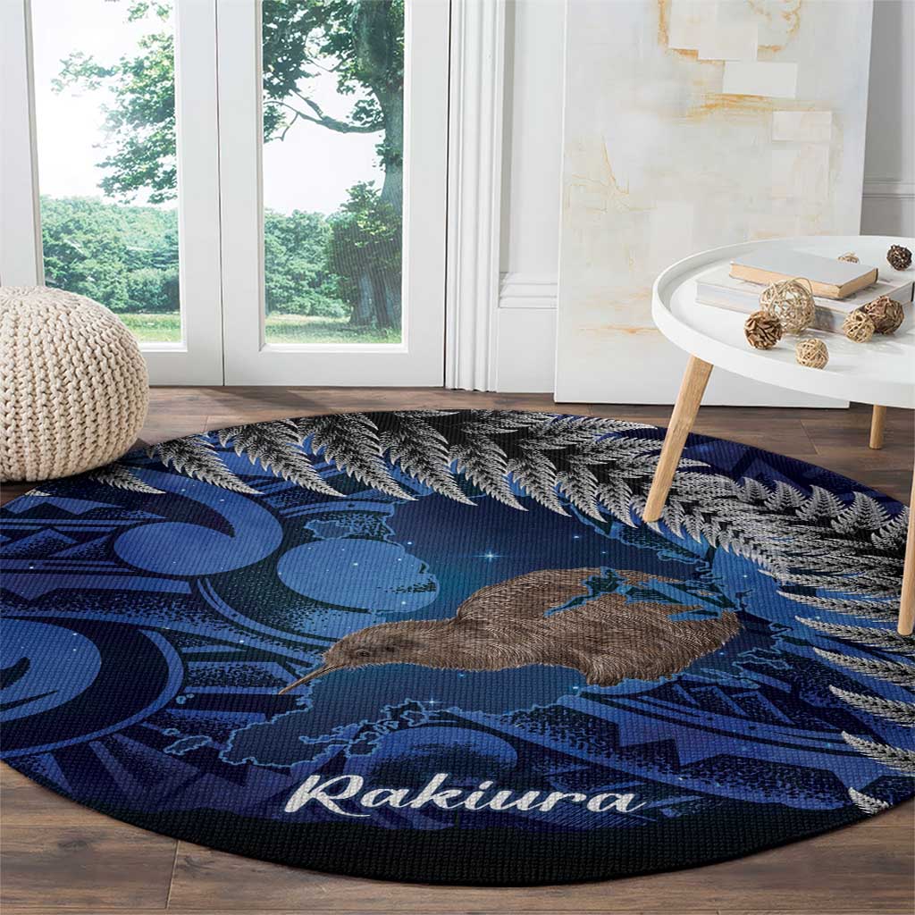 New Zealand Stewart Island Round Carpet Rakiura Kiwi Maori Glowing Sky