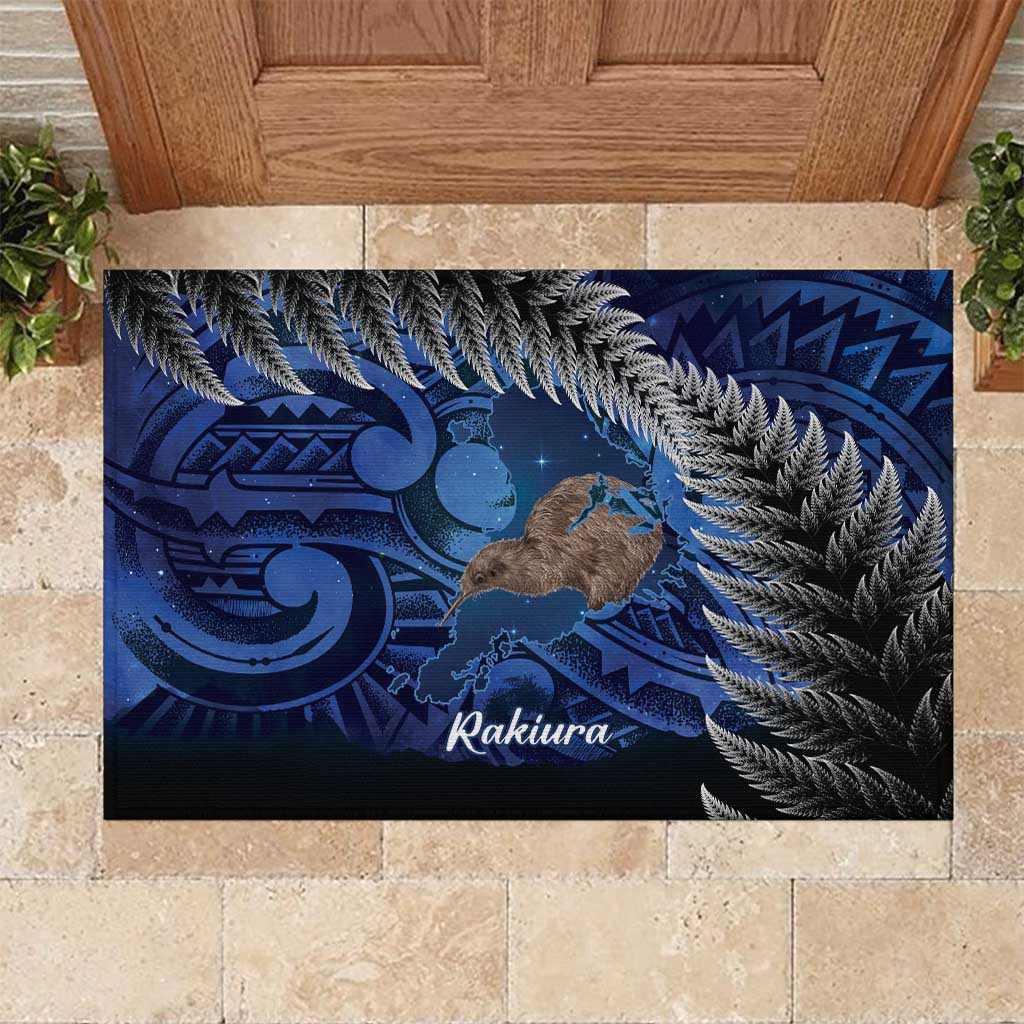 New Zealand Stewart Island Rubber Doormat Rakiura Kiwi Maori Glowing Sky