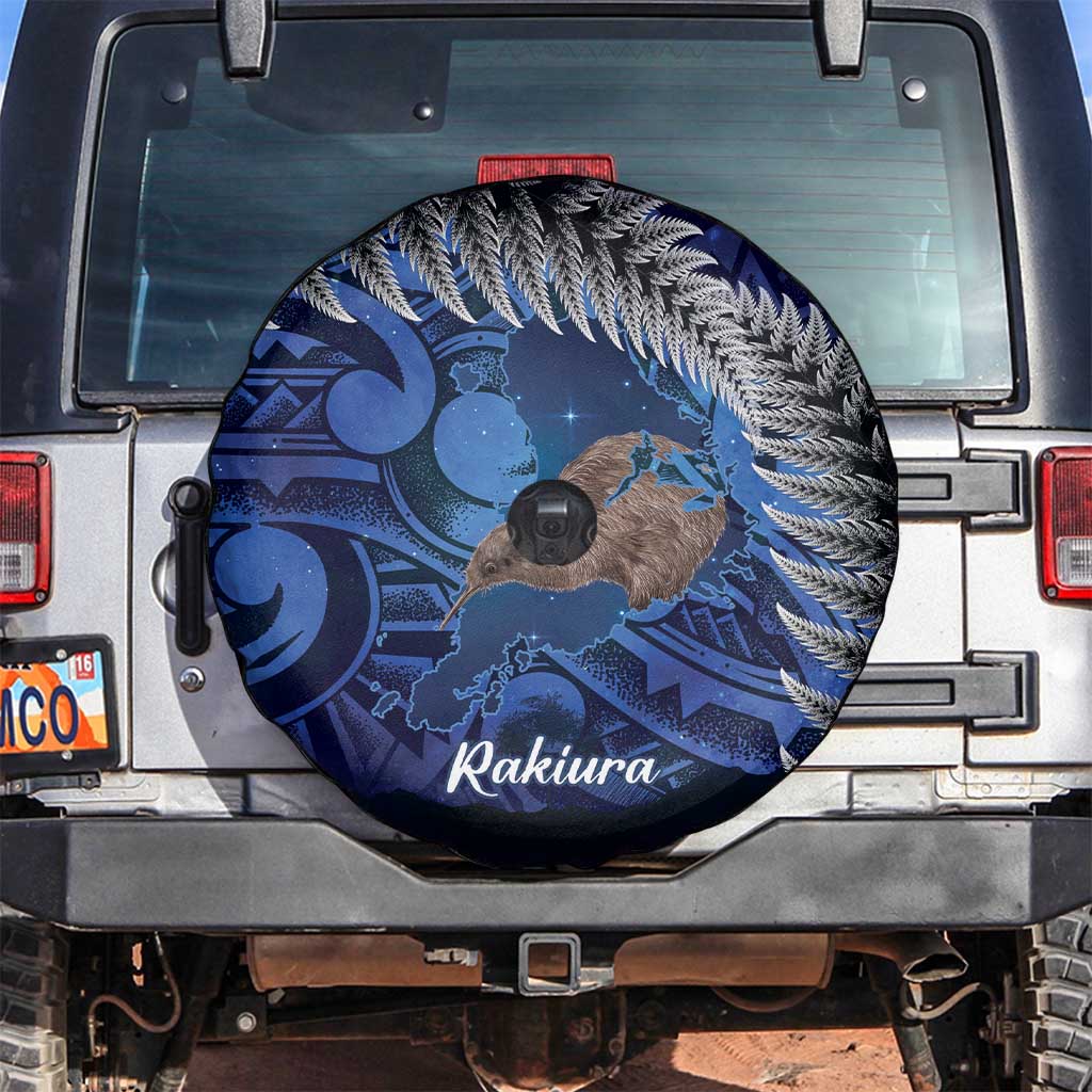 New Zealand Stewart Island Spare Tire Cover Rakiura Kiwi Maori Glowing Sky