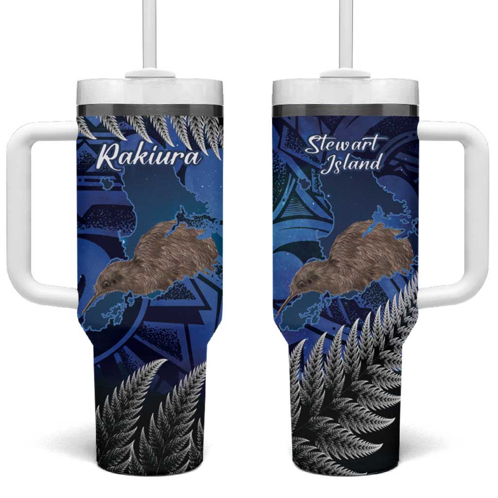 New Zealand Stewart Island Tumbler With Handle Rakiura Kiwi Maori Glowing Sky