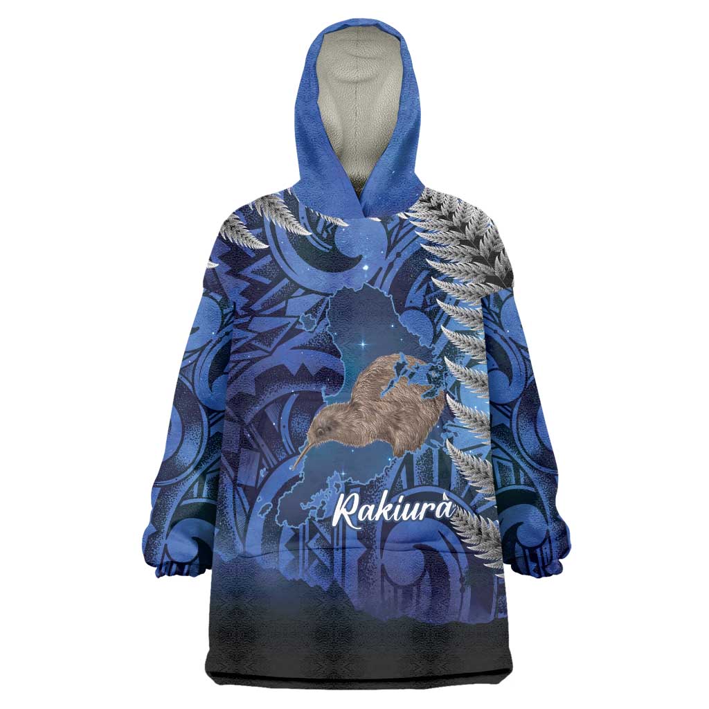 New Zealand Stewart Island Wearable Blanket Hoodie Rakiura Kiwi Maori Glowing Sky