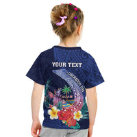 Personalised Guam Liberation Day Kid T Shirt Happy 80th Anniversary Fish Hook Mix Tropical Flowers LT14 - Polynesian Pride