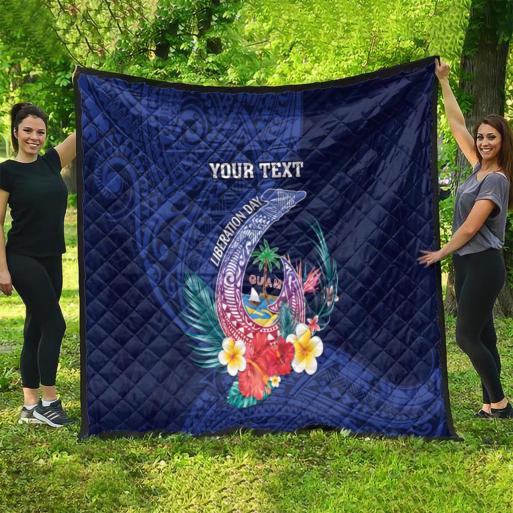 Personalised Guam Liberation Day Quilt Happy 80th Anniversary Fish Hook Mix Tropical Flowers LT14 - Polynesian Pride