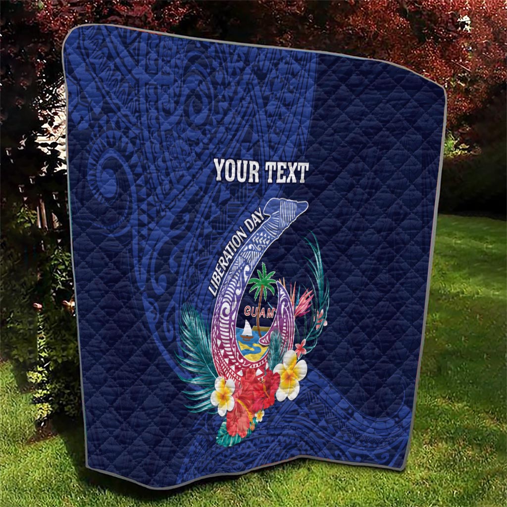 Personalised Guam Liberation Day Quilt Happy 80th Anniversary Fish Hook Mix Tropical Flowers LT14 - Polynesian Pride