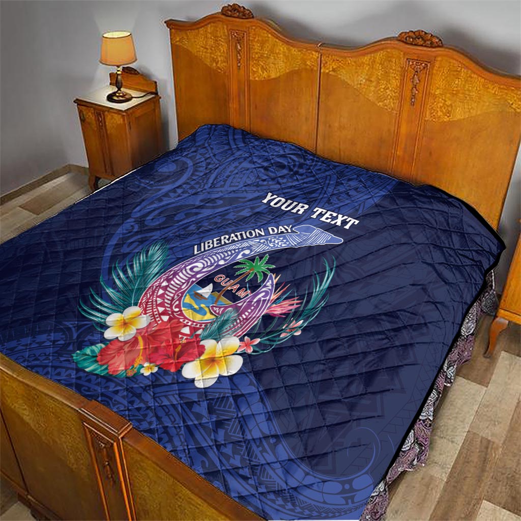Personalised Guam Liberation Day Quilt Happy 80th Anniversary Fish Hook Mix Tropical Flowers LT14 - Polynesian Pride