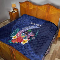 Personalised Guam Liberation Day Quilt Happy 80th Anniversary Fish Hook Mix Tropical Flowers LT14 - Polynesian Pride