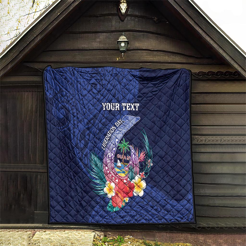 Personalised Guam Liberation Day Quilt Happy 80th Anniversary Fish Hook Mix Tropical Flowers LT14 - Polynesian Pride