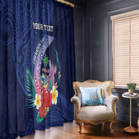 Personalised Guam Liberation Day Window Curtain Happy 80th Anniversary Fish Hook Mix Tropical Flowers