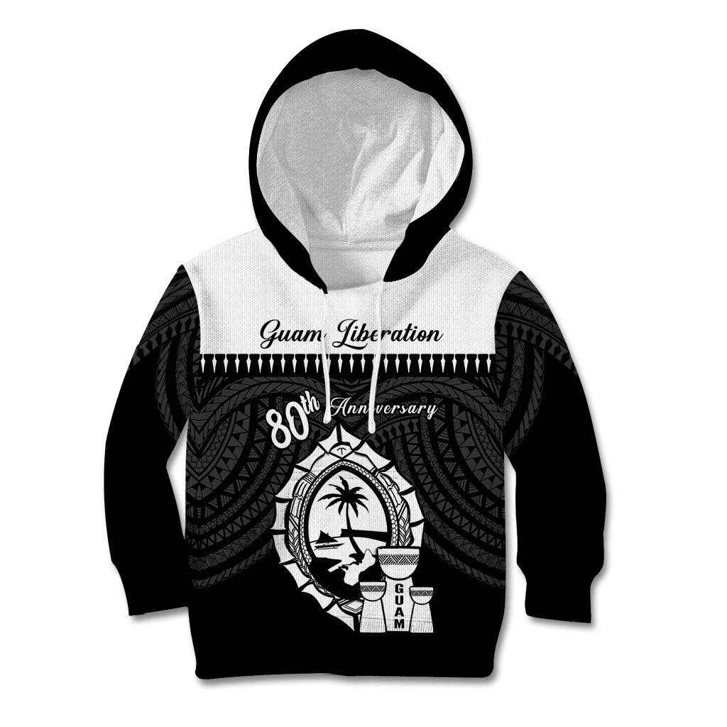 Guam Liberation Day Kid Hoodie Biba Guahan Chamorro 80th Anniversary - Black LT14 Hoodie Black - Polynesian Pride