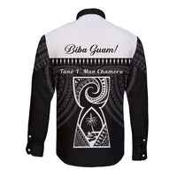 Guam Liberation Day Long Sleeve Button Shirt Biba Guahan Chamorro 80th Anniversary - Black LT14 - Polynesian Pride