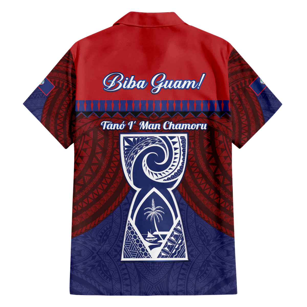 Guam Liberation Day Family Matching Short Sleeve Bodycon Dress and Hawaiian Shirt Biba Guahan Chamorro 80th Anniversary - Blue