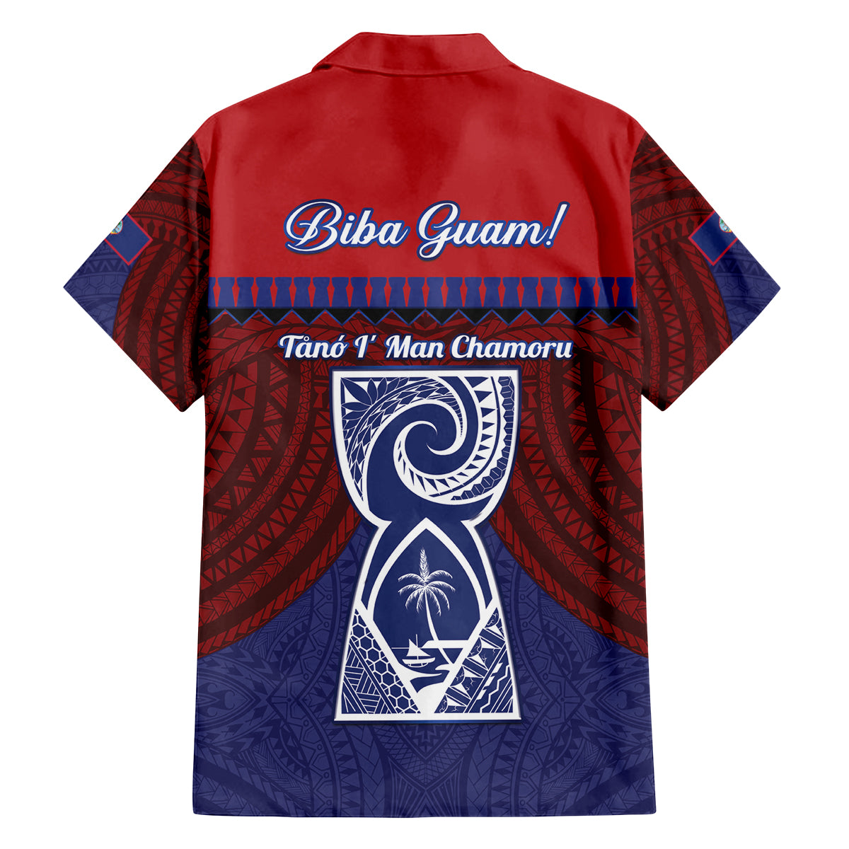 Guam Liberation Day Family Matching Summer Maxi Dress and Hawaiian Shirt Biba Guahan Chamorro 80th Anniversary - Blue