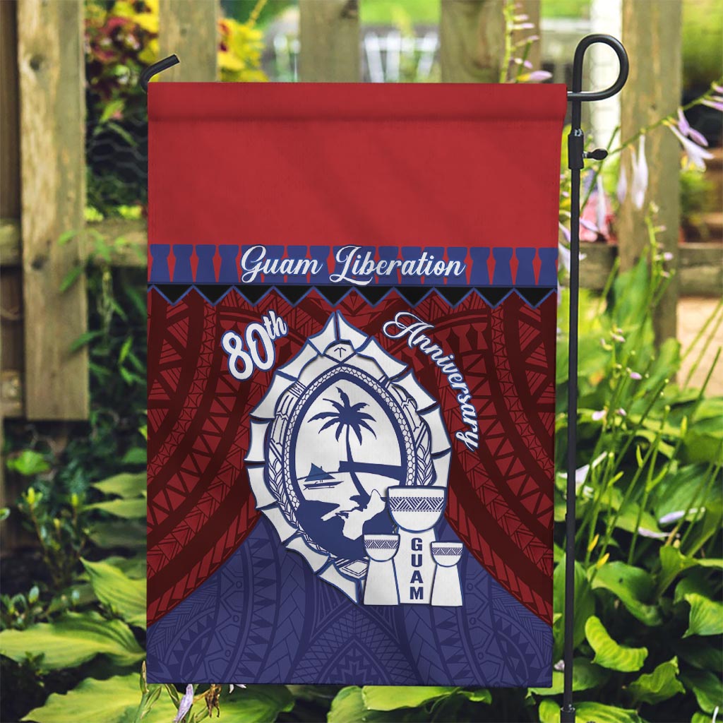 Guam Liberation Day Garden Flag Biba Guahan Chamorro 80th Anniversary - Blue LT14 Garden Flag Blue - Polynesian Pride