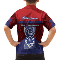Guam Liberation Day Kid Hawaiian Shirt Biba Guahan Chamorro 80th Anniversary - Blue LT14 - Polynesian Pride
