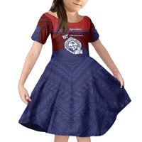 Guam Liberation Day Kid Short Sleeve Dress Biba Guahan Chamorro 80th Anniversary - Blue LT14 KID Blue - Polynesian Pride