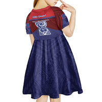 Guam Liberation Day Kid Short Sleeve Dress Biba Guahan Chamorro 80th Anniversary - Blue LT14 - Polynesian Pride