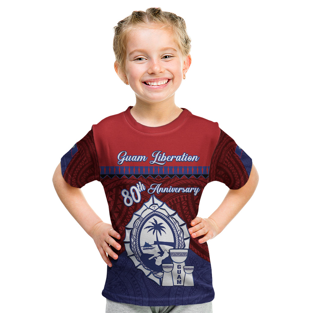 Guam Liberation Day Kid T Shirt Biba Guahan Chamorro 80th Anniversary - Blue LT14 Blue - Polynesian Pride
