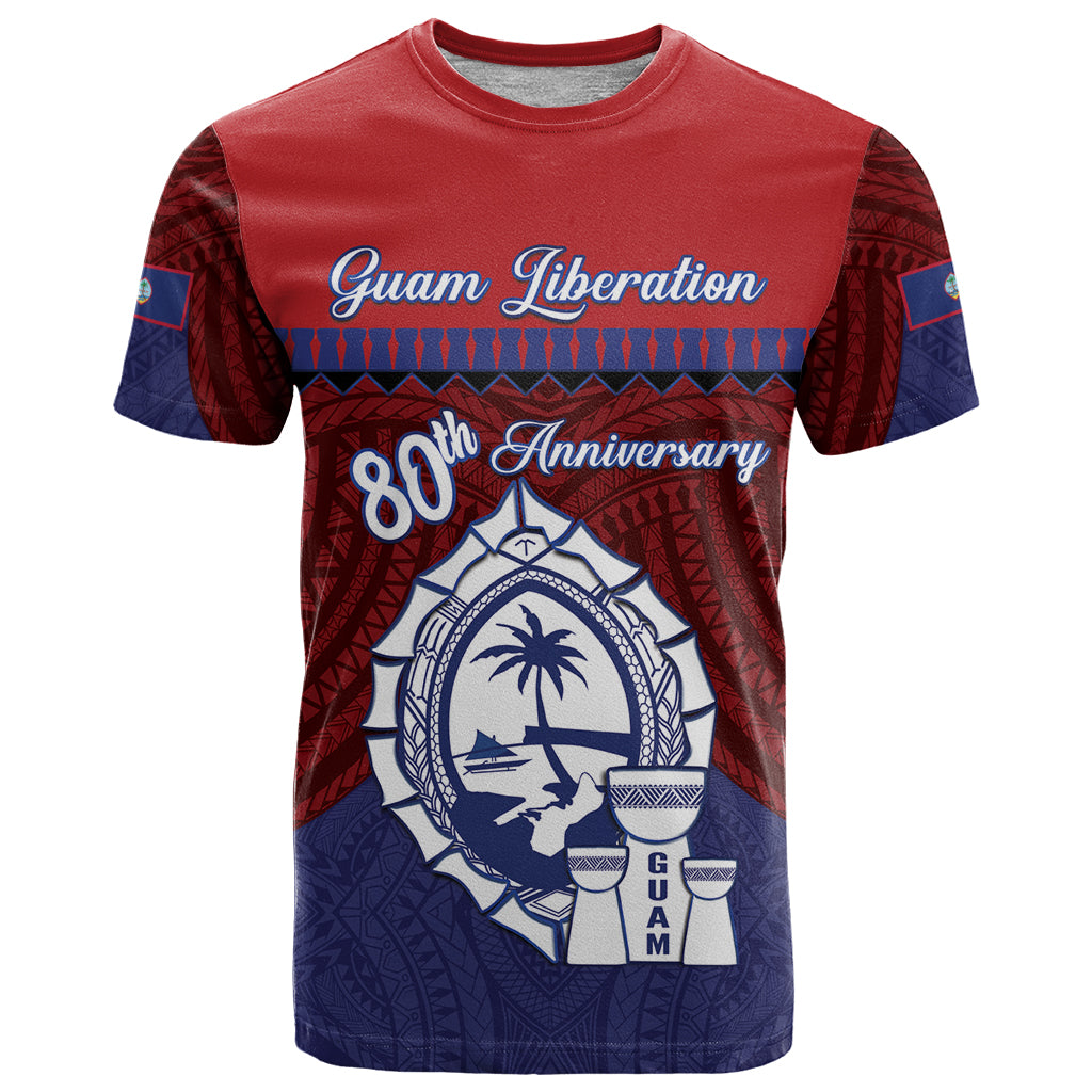 Guam Liberation Day T Shirt Biba Guahan Chamorro 80th Anniversary - Blue LT14 Blue - Polynesian Pride