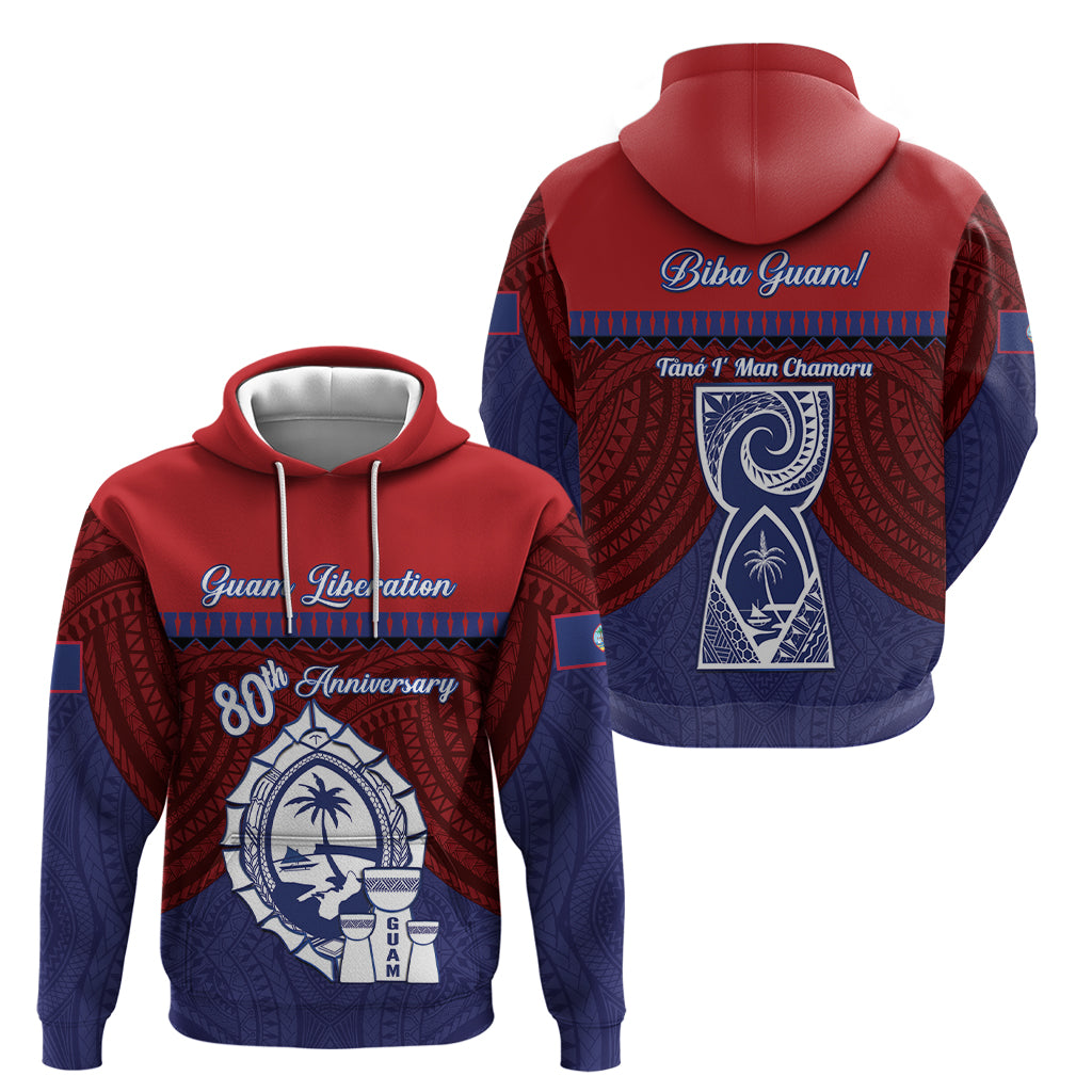 Guam Liberation Day Zip Hoodie Biba Guahan Chamorro 80th Anniversary - Blue