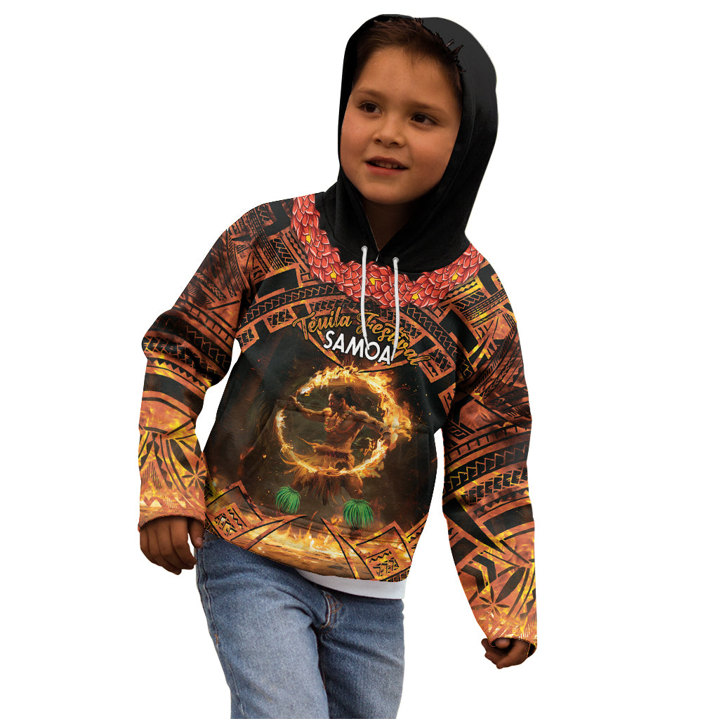 Samoa Teuila 2024 Festival Kid Hoodie Samoan Siva Afi With Red Gingers LT14 - Polynesian Pride