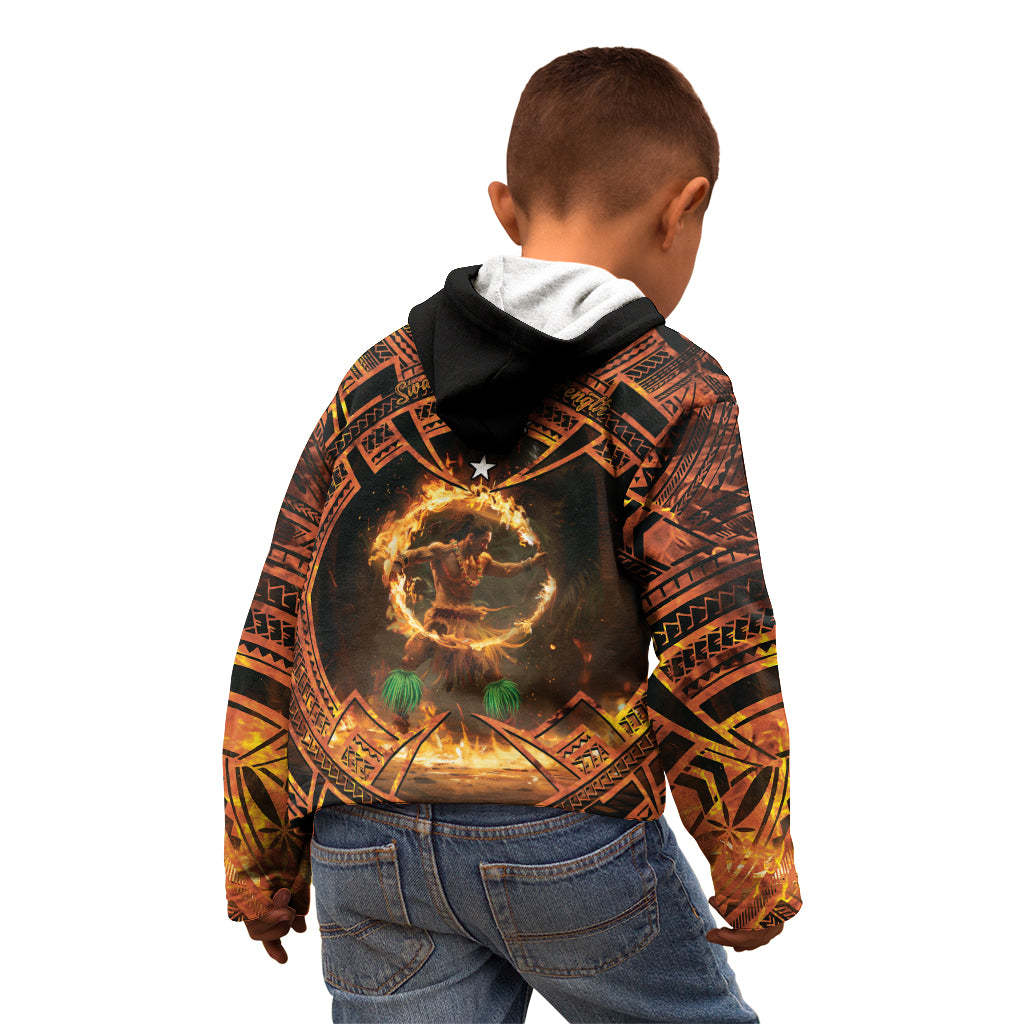 Samoa Teuila 2024 Festival Kid Hoodie Samoan Siva Afi With Red Gingers LT14 - Polynesian Pride