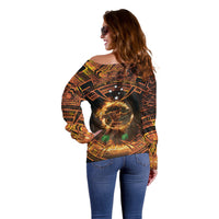 Samoa Teuila 2024 Festival Off Shoulder Sweater Samoan Siva Afi With Red Gingers