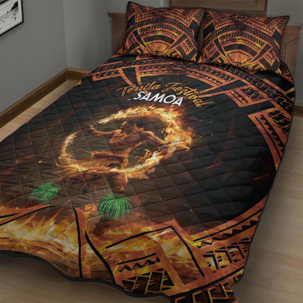 Samoa Teuila 2024 Festival Quilt Bed Set Samoan Siva Afi With Red Gingers