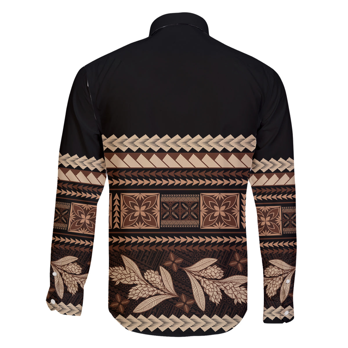 Black Samoa Siapo Teuila Flowers Family Matching Puletasi and Hawaiian Shirt