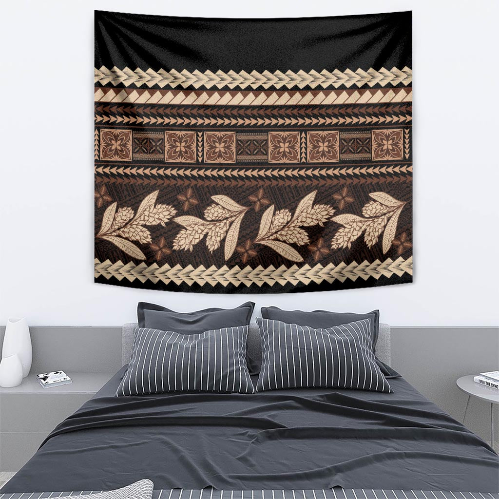 Black Samoa Siapo Teuila Flowers Tapestry