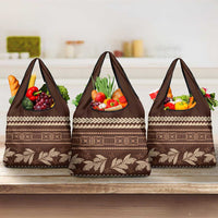 Brown Samoa Siapo Teuila Flowers Grocery Bag