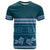 Dark Cyan Samoa Siapo Teuila Flowers T Shirt