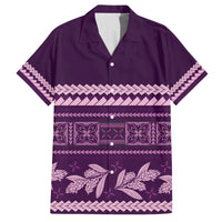Purple Samoa Siapo Teuila Flowers Family Matching Summer Maxi Dress and Hawaiian Shirt