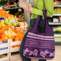 Purple Samoa Siapo Teuila Flowers Grocery Bag