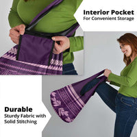 Purple Samoa Siapo Teuila Flowers Grocery Bag