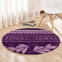 Purple Samoa Siapo Teuila Flowers Round Carpet