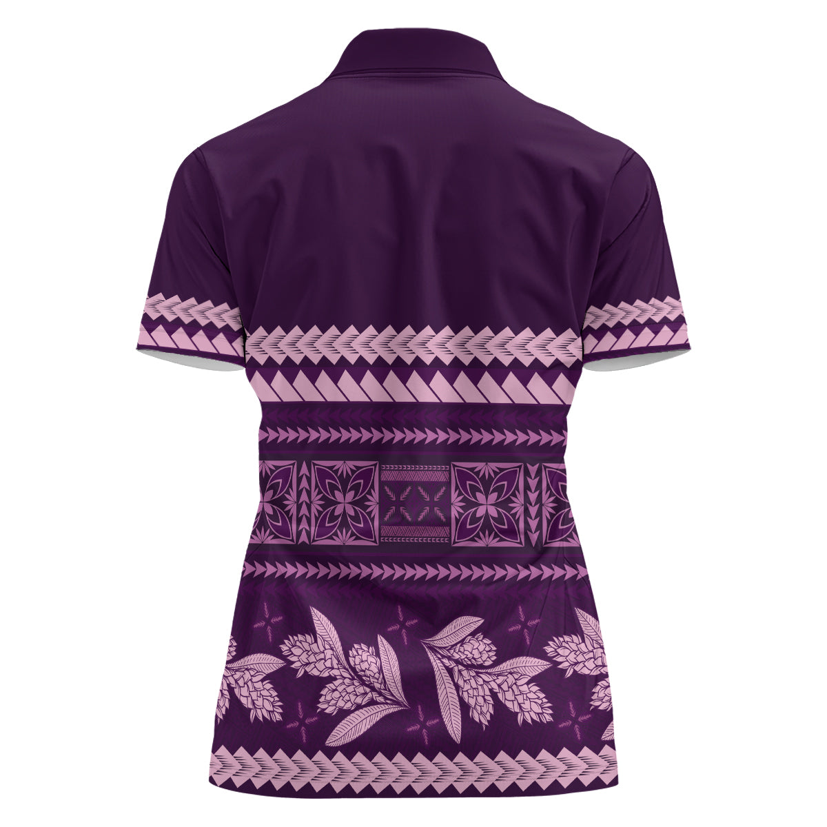 Purple Samoa Siapo Teuila Flowers Women Polo Shirt
