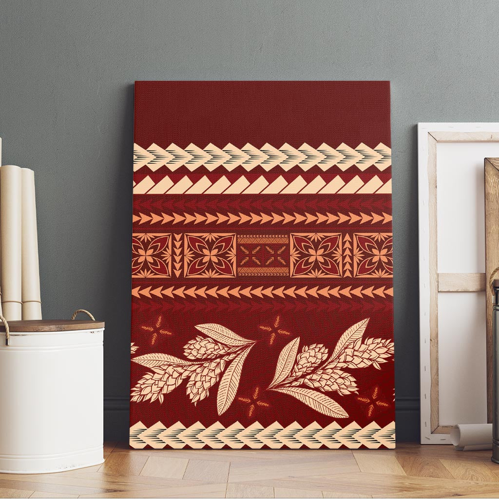 Red Samoa Siapo Teuila Flowers Canvas Wall Art