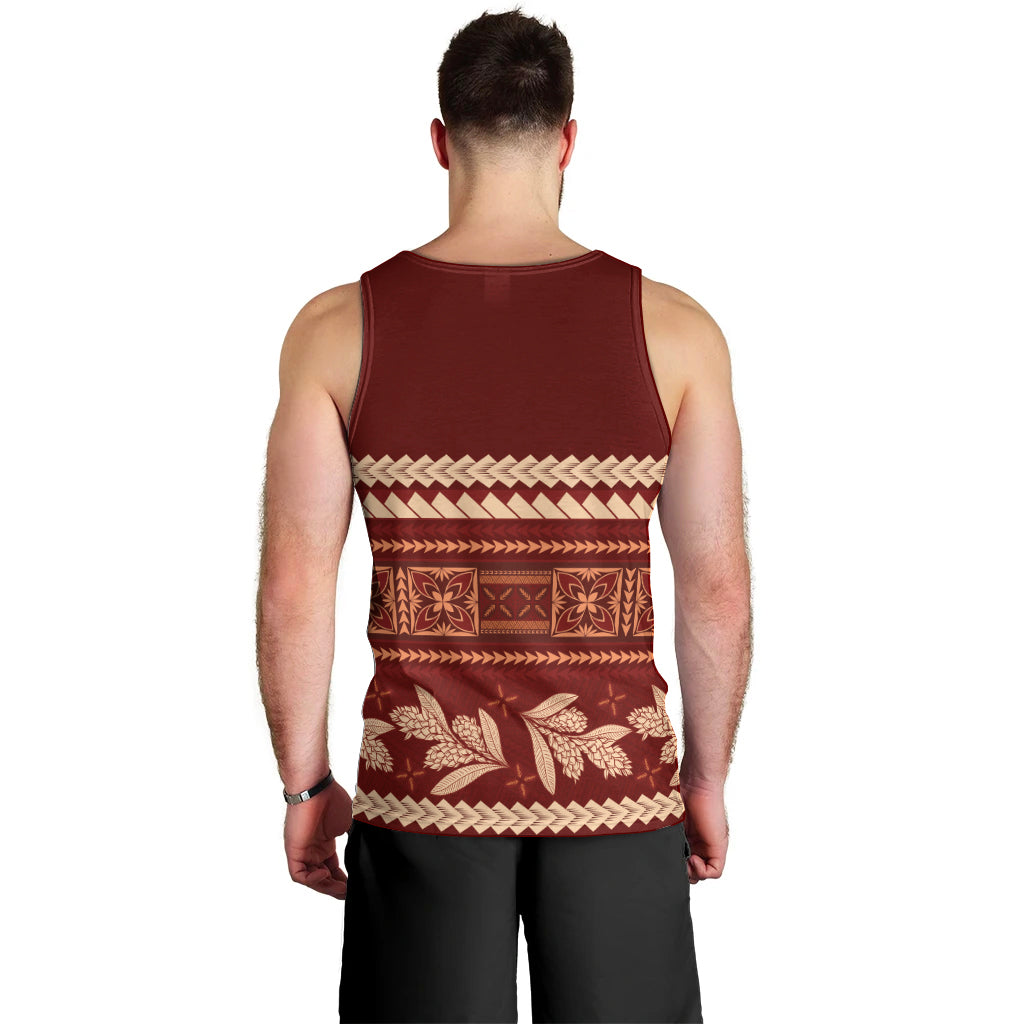 Red Samoa Siapo Teuila Flowers Men Tank Top