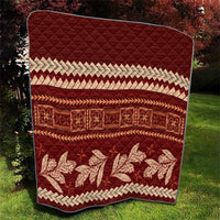 Red Samoa Siapo Teuila Flowers Quilt